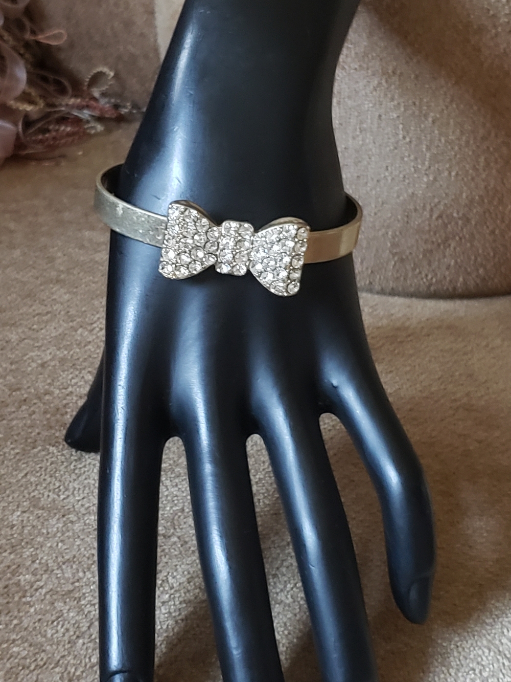 Gold-tone Bow Crystal Bracelet